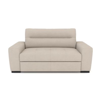 foamnova Compact 2-Seater Sofa, Beige Flat-Weave, for Small Spaces, 183 x 97 x 93 cm