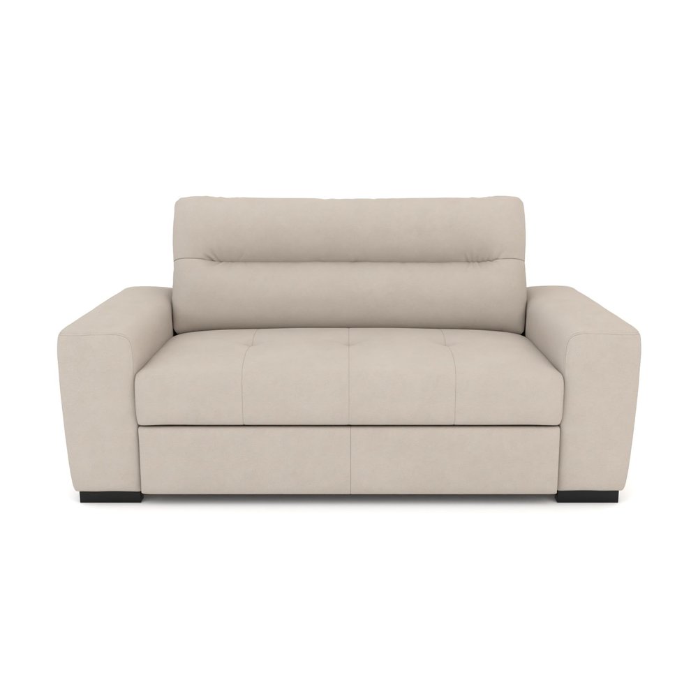 foamnova Compact 2-Seater Sofa, Beige Flat-Weave, for Small Spaces, 183 x 97 x 93 cm