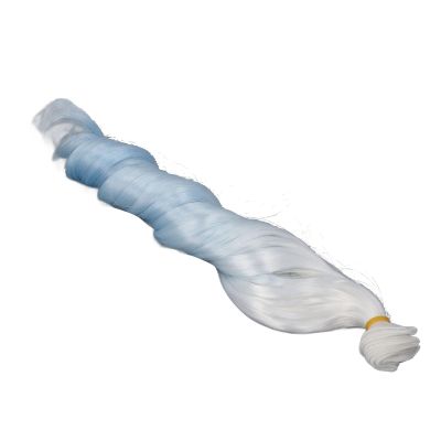 Alomejor High-Temperature Silk Doll Wig, 30 cm, White-Blue Gradient