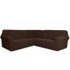 Suixtil 3-Piece L-Shaped Sectional Sofa Cover, Stretch, Non-Slip, Washable, Brown, 7-Seater view 1
