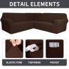 Suixtil 3-Piece L-Shaped Sectional Sofa Cover, Stretch, Non-Slip, Washable, Brown, 7-Seater view 3