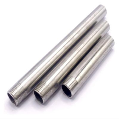 Stainless Steel 304 Pipe Nipple, BSP 1T Male Thread, Standard Length, 1/4 in