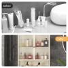Tqoiozxa 3-Tier Wall Cabinet with Glass Doors, Narrow Display Cabinet, Black, Special Style-B view 2