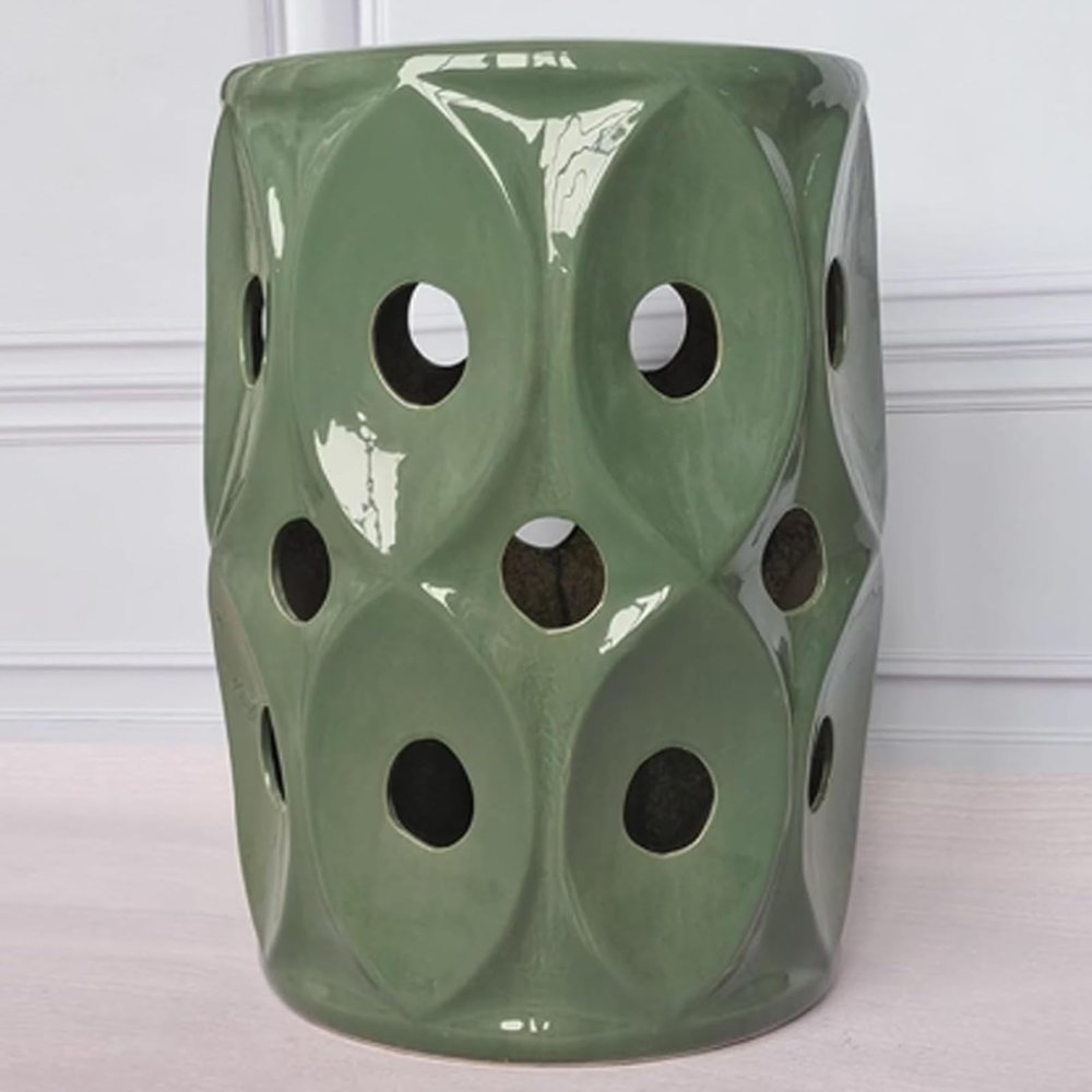Glazed Ceramic Garden Stool, Simple and Decorative