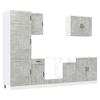 GeenYuu Lucca 7-Piece Kitchen Cabinet Set, Concrete Gray view 1
