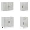GeenYuu Lucca 7-Piece Kitchen Cabinet Set, Concrete Gray view 3