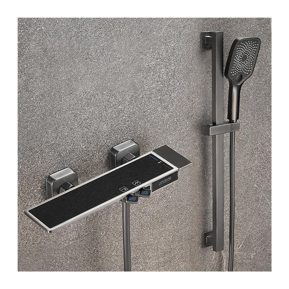 Digital Shower Set for Small Families, Gray, with Display, No Showerhead