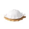 birene Leaf-Shaped Ceramic Butter Dish with Cover, Large view 1