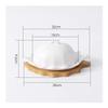 birene Leaf-Shaped Ceramic Butter Dish with Cover, Large view 2