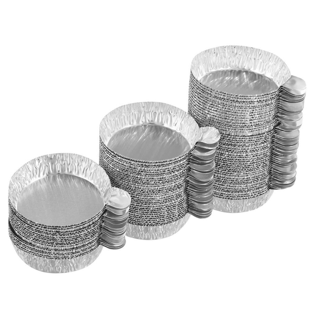 MUSISALY Aluminum Weighing Dishes, 100-Pack, 60 mL, Disposable, with Handle