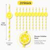 Ovanda 20 Pack 3D Lemon Slice Paper Straws view 2