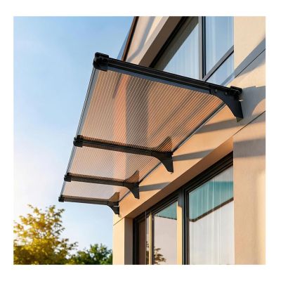 YPIOUREN Front Door Awning, UV, Rain, Snow and Sun Protection, 120 x 350 cm (47.2 x 137.7 in)