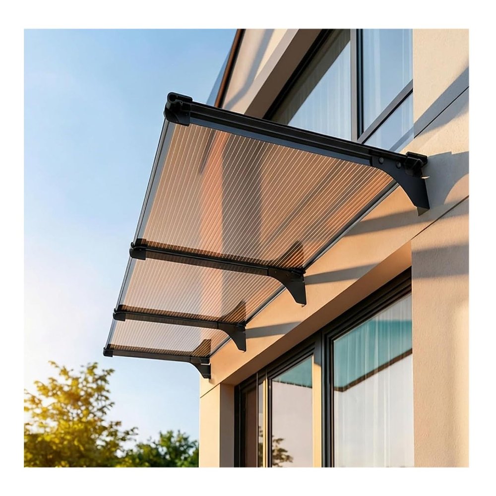 YPIOUREN Front Door Awning, UV, Rain, Snow and Sun Protection, 120 x 350 cm (47.2 x 137.7 in)