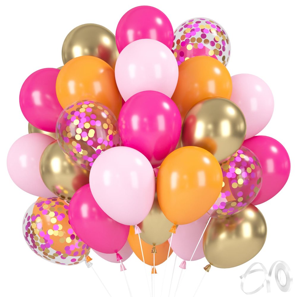 Pink Orange Balloons, 30 Pack