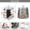 Waterproof Outdoor Ashtray with Lid, Black Geometric Design view 3