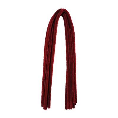 Chenille Wire, Pipe Cleaners, 8mm x 50cm, 10 Pack (Dark Red)