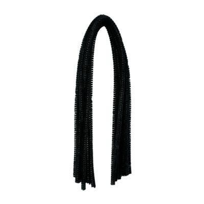 Chenille Wire, Pipe Cleaners, 8 mm x 50 cm, 10 Pack (Black)