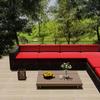 Odaima Outdoor Sofa Cushion Cover, Red, 33 x 65 x 10 cm, 1-Piece view 2