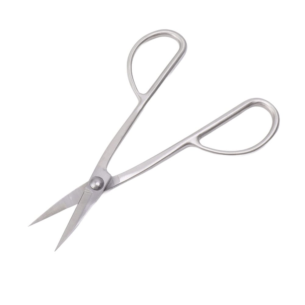MasYosh Stainless Steel Bonsai Scissors, Professional Bud-Pruning Shears for Indoor and Outdoor Bonsai Plants, Silver, 210 mm
