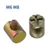 Furniture Barrel Nuts, Cross-Dowel Slotted Nuts M6/M8, 8-Piece Pack, M8 x 15 mm view 2
