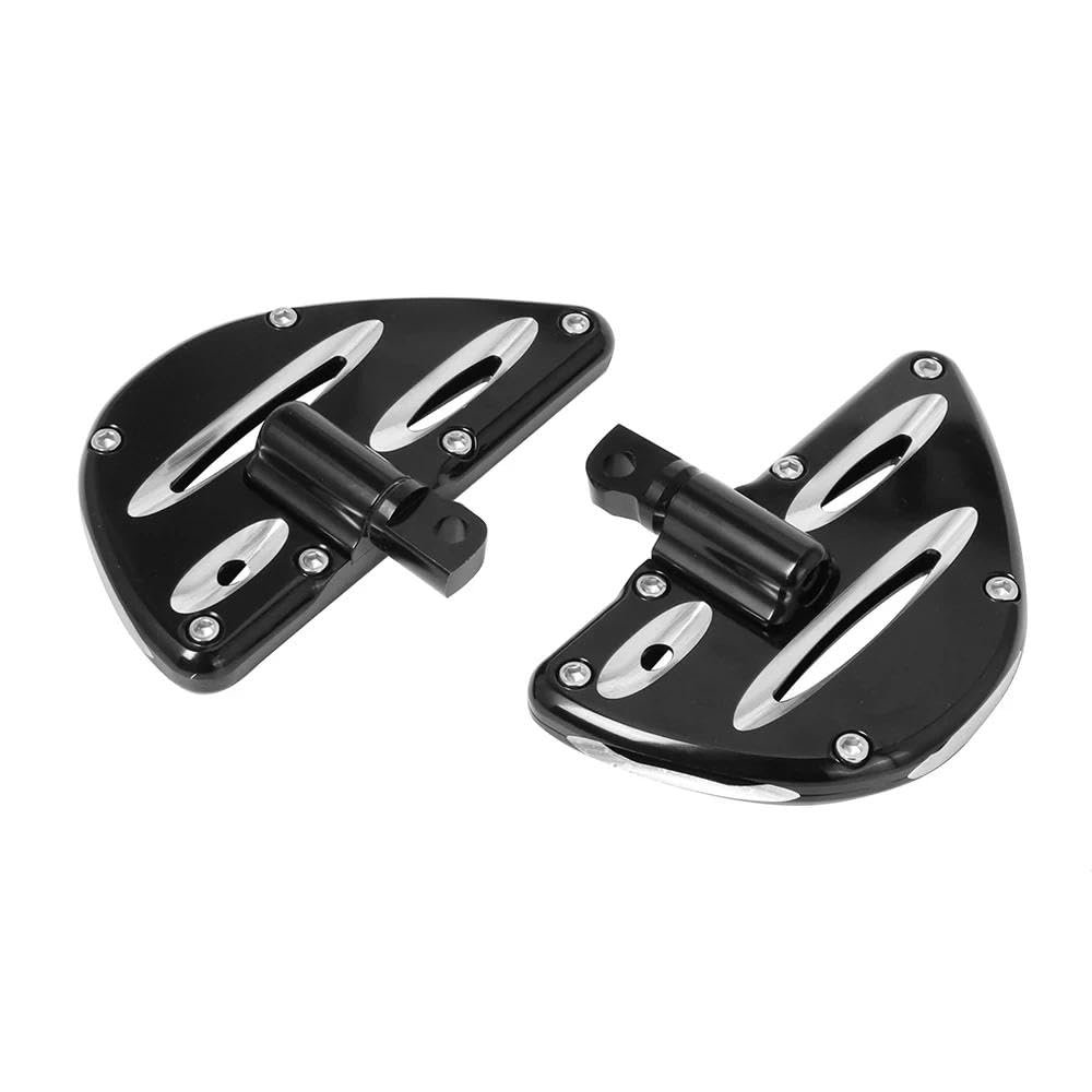 CNC Rear Passenger Foot Pegs Floorboards Compatible with Touring Sportster Models (Black)