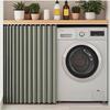 YWQJL Sliding Cabinet Curtain for Open Shelves, Gray, H60 x W80 cm view 1