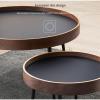 Nesting Round Coffee Table Set with Wood and Metal Legs, Mid-Century Style view 4