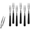 PARENCE Set of 6 Mini Steel and Black Plastic Aperitif Forks view 1