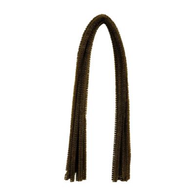 Chenille Wire, Pipe Cleaners, 8 mm x 50 cm, 10 Pack (Brown)