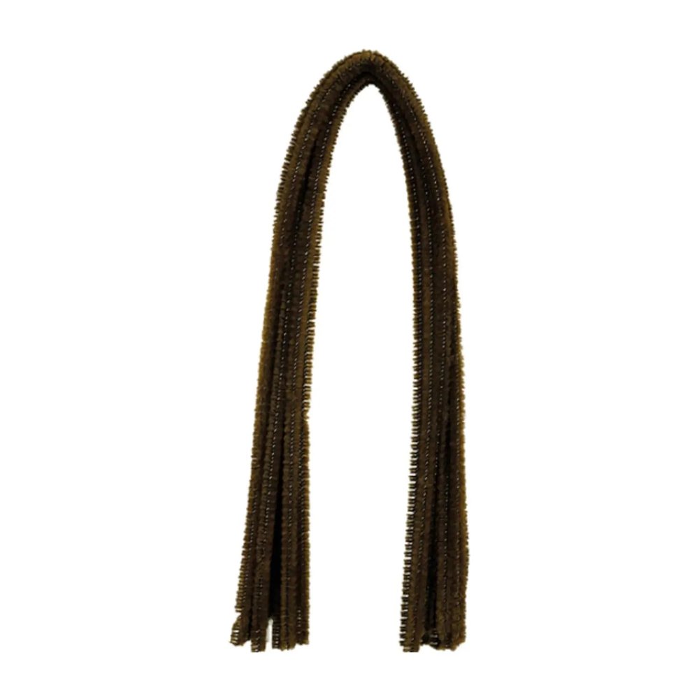 Chenille Wire, Pipe Cleaners, 8 mm x 50 cm, 10 Pack (Brown)