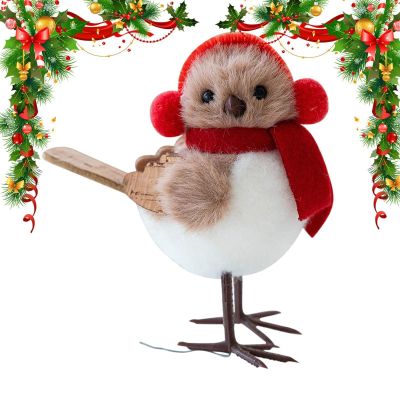Cute Realistic Christmas Tree Bird Ornament