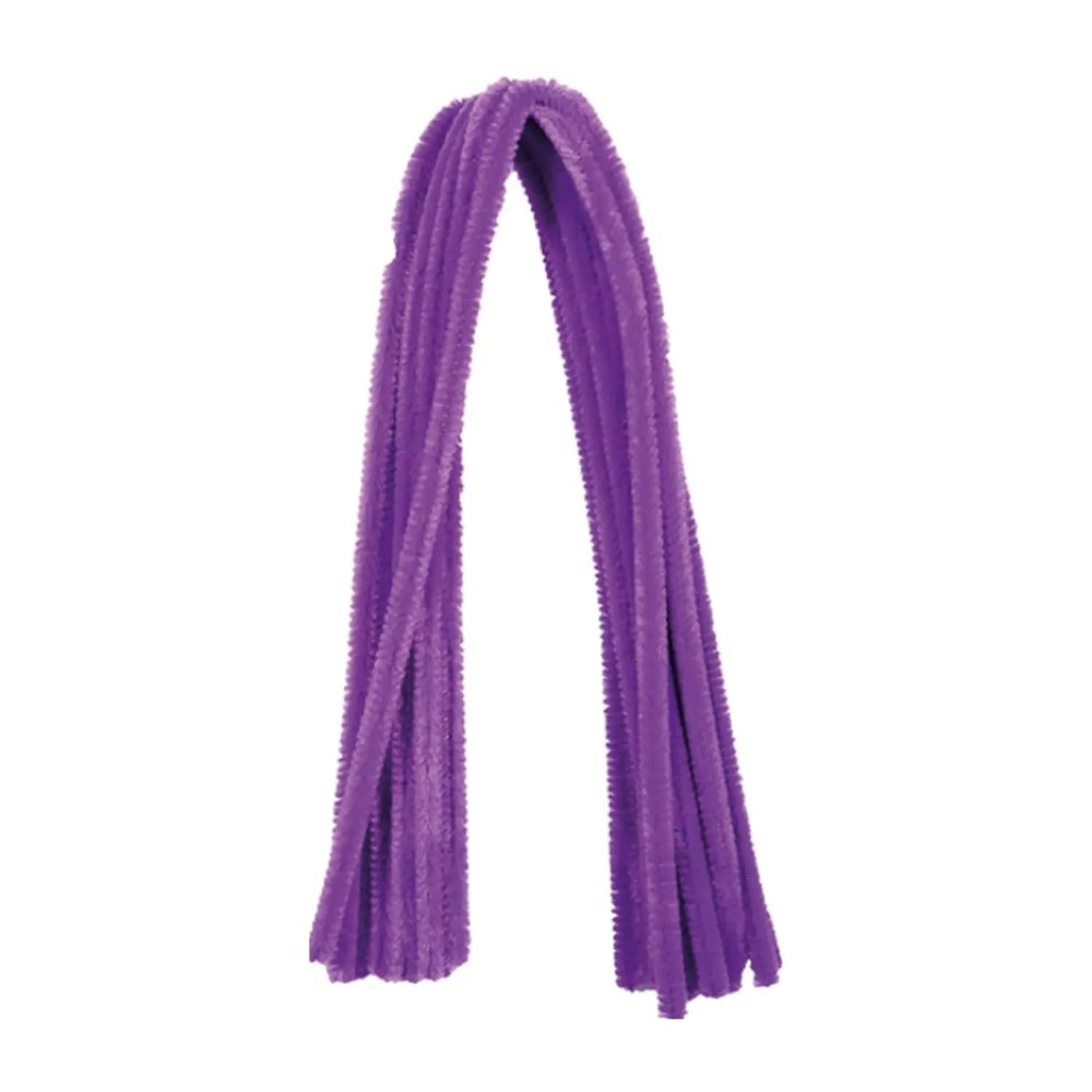Chenille Wire, Pipe Cleaners, 8 mm x 50 cm, 10 Pack (Purple)