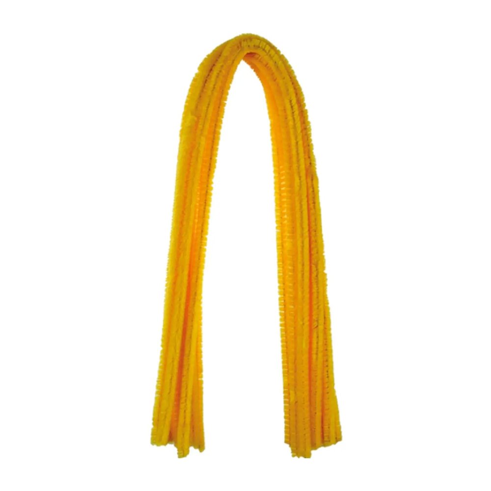 Chenille Wire, Pipe Cleaners, 8 mm x 50 cm, 10 Pack (Ochre)