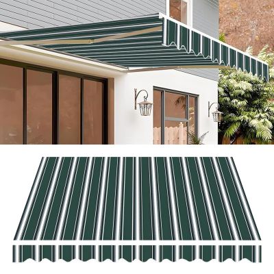Replacement Fabric for Manually Retractable Patio Awning, 300 g/m² Polyester, UV-Resistant and Waterproof, 4.7 x 3.6 m, Multicolor