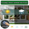 Replacement Fabric for Manually Retractable Patio Awning, 300 g/m² Polyester, UV-Resistant and Waterproof, 4.7 x 3.6 m, Multicolor view 3