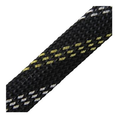 Cable-Braided Sleeve, Expandable PET Braided Sleeve, 240 mm x 5 m, Multicolor, for Wire Cable Insulation (Black Gold Silver, 20 mm x 5 meters)