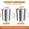 BAODBF 2-Piece Stainless Steel Measuring Cup Set, 500 ml and 1,000 ml, Silver view 2