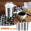 BAODBF 2-Piece Stainless Steel Measuring Cup Set, 500 ml and 1,000 ml, Silver view 3