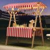 Collapsible Mobile Market Stall Cart, Yellow, 150 cm/59 in view 4