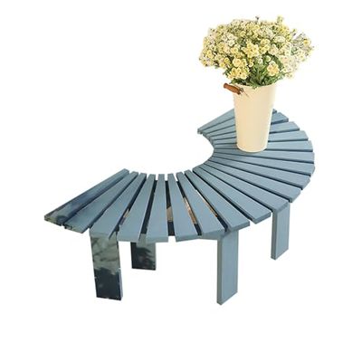 Semicircular Solid Wood Garden Bench for Two, White