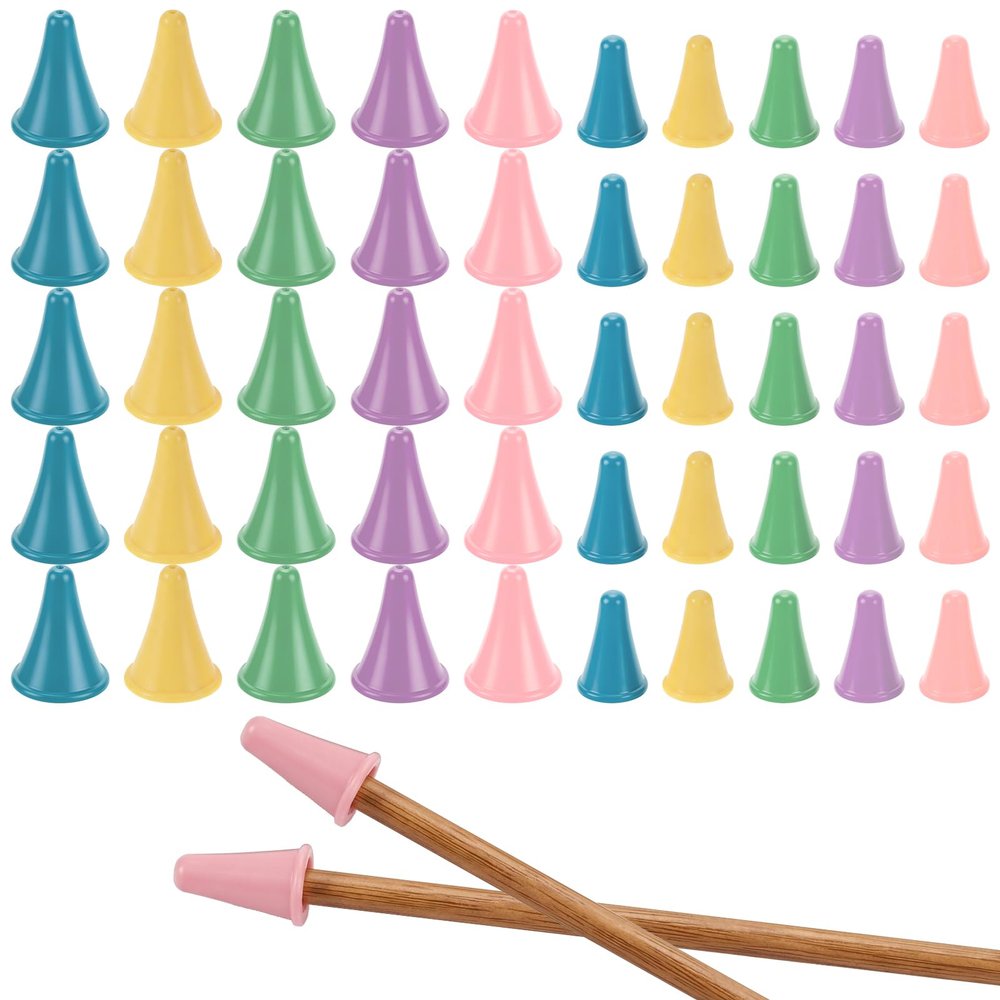 ADLABLD 50 Silicone Knitting Needle Stoppers