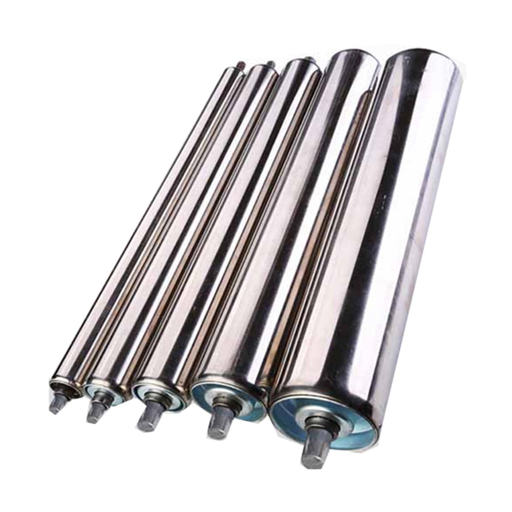 Woodworking Rollers, 4-Pack Stainless Steel Non-Powered Conveyor Rollers, 50 mm/2 in, 100 mm/4 in