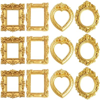 UieoKakeh Mini Picture Frames, 12 Pack, Vintage Style for DIY Display