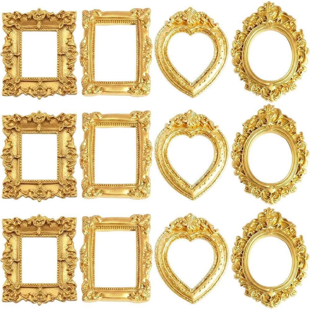 UieoKakeh Mini Picture Frames, 12 Pack, Vintage Style for DIY Display