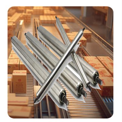 Durable Stainless Steel Roller for Industrial Applications, Gearbox Replacement Part, Set of 5 Heavy-Duty Conveyor Rollers (50 mm, L 500 mm/20 in)