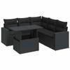 ZIRLANLV 6-Piece Modular Poly Rattan Garden Sofa Set with Cushions, Adjustable Tabletop and Storage view 1