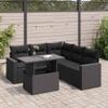 ZIRLANLV 6-Piece Modular Poly Rattan Garden Sofa Set with Cushions, Adjustable Tabletop and Storage view 2