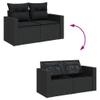ZIRLANLV 6-Piece Modular Poly Rattan Garden Sofa Set with Cushions, Adjustable Tabletop and Storage view 4