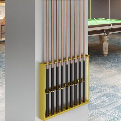 Pool Cue Rack, Wall-Mounted Metal Holder with U-Shaped Slots