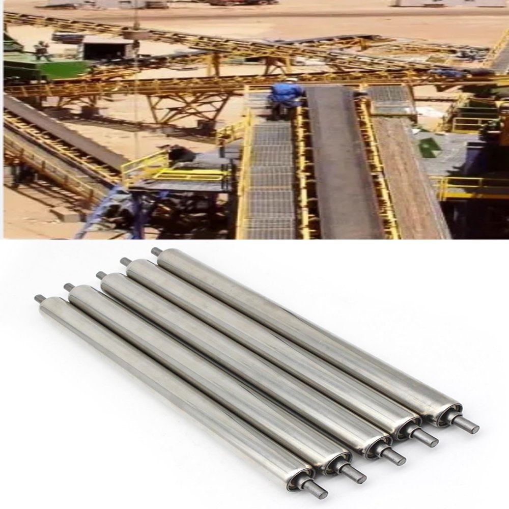 5 High-Performance Conveyor Rollers, Stainless Steel, 1 in Diameter, L 26 in